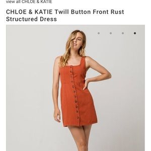 Twill Button Front Dress